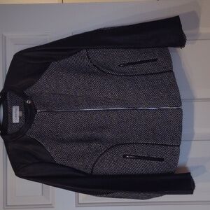 🎀 Calvin Klein Tweed & Pleather Jacket | Size 14W